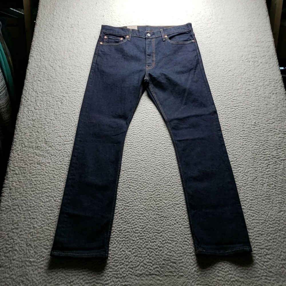 Levis 513 Jeans Mens 36x32 Blue Slim Straight Stretch Denim Pants Dark Wash
